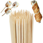 Pics brochettes bambou set de 100 accessoires barbecue grill guimauve 90 cm de long, nature - relaxdays ...