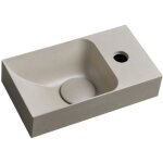 Piccolino lavabo en bton 30, 8x17cm, mlangeur  droite, sable
