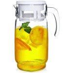 Pichet pour boissons, eau, jus, limonade, verre avec couvercle, grand, 2 l