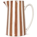 Pichet, carafe ou vase  rayures marron et blanches