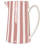 Pichet, carafe ou vase  rayures roses et blanches
