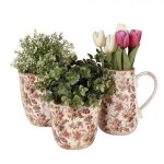 Pichet dcoratif beige rose 16x12x18cm