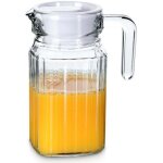 Pichet en verre avec couvercle pour boissons - eau jus the glace Pichet en verre avec couvercle pour boissons - eau jus the glace