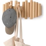 Picket 5. pat�re murale 5 crochets, en bois naturel, 31x8. 5x4 cm