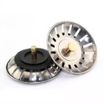 Pi�ces bouchon evier cuisine inox - filtre evier universel (dia: 78mm), bonde evier avec 18 fentes, grille ...