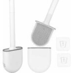 Pices brosse de toilette silicone flexible et support, brosse wc silicone suspendu avec rservoir balai ...