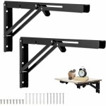 Pices equerre rabattable murale noir, 500 x170mm support console pliable equerre, querre pliante charge ...