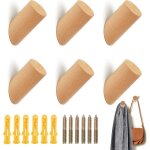 Pi�ces patere murale bois porte manteau, ronds crochet mural bois avec vis, naturel h�tre porte manteaux ...