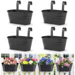 Pi�ces pots de fleurs suspendus en m�tal, 27. 5cm grands pots de plantes seau � fleurs suspendu avec ...