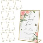 Pi�ces pr�sentoirs de table a5 avec bordures dor�es porte affiche en acrylique transparent porte menu ...