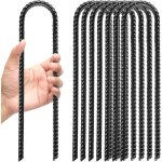 Pi�ces sardines de fixation en acier galvanis� 30cm - piquets de tente / sol en u r�sistants avec crochets, ...