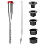 Pied de parasol, base, douille de sol à visser, adaptateur 25 - 55 mm, acier galvanisé, argent Pied de parasol, base, douille de sol à visser, adaptateur 25 - 55 mm, acier galvanisé, argent