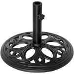 Pied de parasol design rosace aspect fer forg� poids net 11, 5 kg dia. 45 cm fonte noir