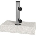 Pied de parasol - outsunny - 25 kg - 2 molettes de serrage, tube en acier inoxydable - en marbre - 45 ...