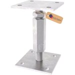 Pied de poteau carr� r�glable galvanoplastie 100 x 100 mm ? hauteur ajustable 120 � 160 mm avec platine ...