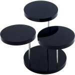Pi�destal rotatif noir acrylique � 3 niveaux, pr�sentoir tournant pour boucles d?oreille, anneaux, bracelets ...