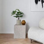 Pier import - bout de canap� cube - effet marbre beige, design contemporain trinite