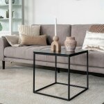 Pier import - bout de canap� minimaliste noir - forme cube design tallinn
