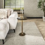 Pier import - bout de canap� verre ? finition antique dor�e, 60 cm laguna