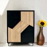 Pier import - buffet haut bois noir et blanc anina