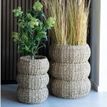 Pier import - cache - pot en jonc de mer pour grandes plantes, forme ronde (lot de 2)