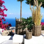 Cache - pot en rotin tress avec anses (lot de 3)