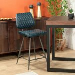 Pier import - chaise de bar industrielle bleu fonc� salerne