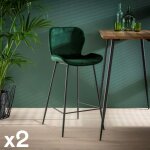 Pier import - chaise de bar en velours vert melbourne (lot de 2) Pier import - chaise de bar en velours vert melbourne (lot de 2)