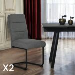 Pier import - chaise à dossier haut en tissu gris (lot de 2) lombardie Pier import - chaise à dossier haut en tissu gris (lot de 2) lombardie