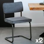 Pier import - chaise velours gris piètement luge (lot de 2) malmoe Pier import - chaise velours gris piètement luge (lot de 2) malmoe