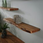 Pier import - etagre murale bois massif bordure naturelle 120 cm melbourne