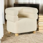 Pier import - fauteuil cabriolet design tissu bouclé blanc iena Pier import - fauteuil cabriolet design tissu bouclé blanc iena