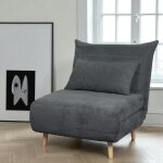 Pier import - fauteuil convertible 1 place gris - coussin inclus palau
