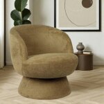 Pier import - fauteuil vert pivotant - tissu chenille, style rtro iena