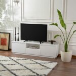 Pier import - meuble tv blanc avec rangement - effet laque marfa Pier import - meuble tv blanc avec rangement - effet laque marfa
