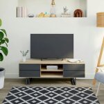 Pier import - meuble tv moderne en chne blanc zonza