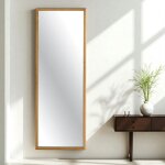 Pier import - miroir d'entr�e vertical - cadre bois clair 140 cm iena