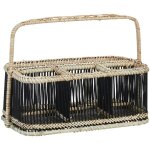 Panier rectangle compartiment noir  anse