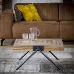 Pier import - table basse carre teck recycl acier 70 cm java