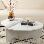 Pier import - table basse moderne blanche effet laque - 2 hauteurs marfa