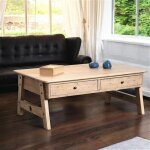 Pier import - table basse avec rangement bois recycl clair trteaux salerne