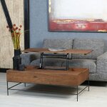 Pier import - table basse relevable rectangulaire en ch�ne massif oka