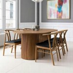 Pier import - table � manger ovale effet bois blond 210 cm matera