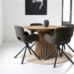 Pier import - table ronde extensible en chêne clair avec piètement baguette (2 rallonges incluses) ø120 ... Pier import - table ronde extensible en chêne clair avec piètement baguette (2 rallonges incluses) ø120 ...