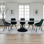 Pier import - table en verre noir - effet ride d'eau 250 cm ligurie