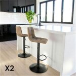 Pier import - tabouret de bar rglable en hauteur, marron clair (lot de 2) savone