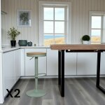 Pier import - tabouret de bar rglable mtal vert (lot de 2) leeds