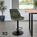 Pier import - tabouret bar r�glable vert avec dossier (lot de 2) iena