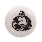 Pierre bouddha rieur blanche par jack evans