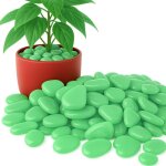 Pierres lumineuses, galets fluorescents, 100 pi�ces, vert, pour la d�coration de jardin